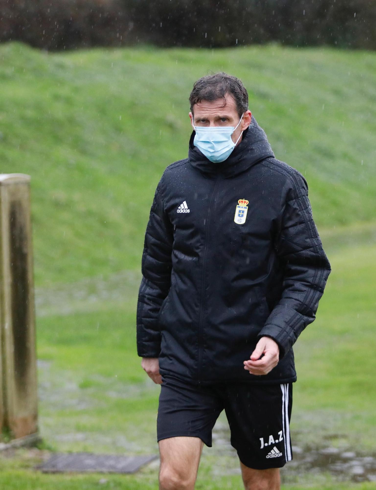 Entrenamiento del Oviedo tras empatar ante el Mallorca