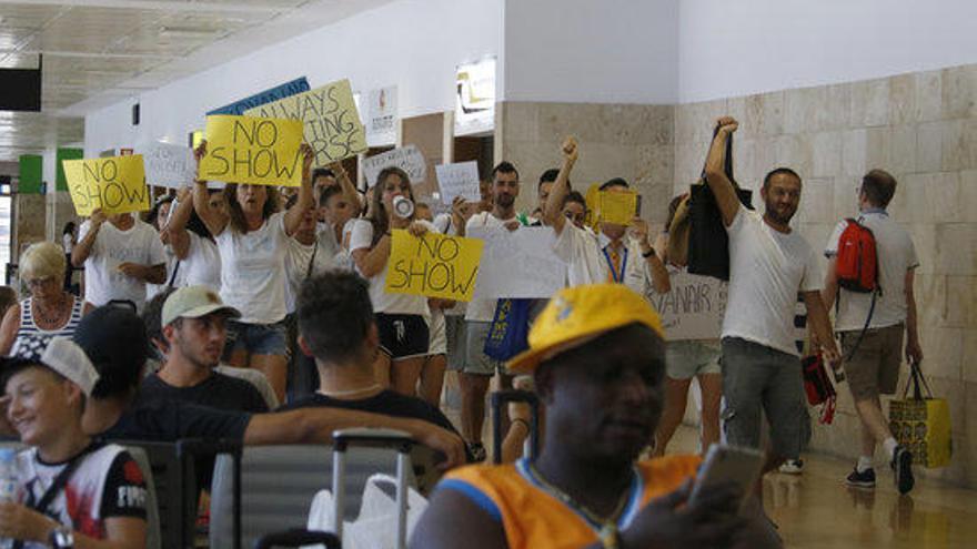 Treballadors de Ryanair manifestant-se el juliol del 2018.