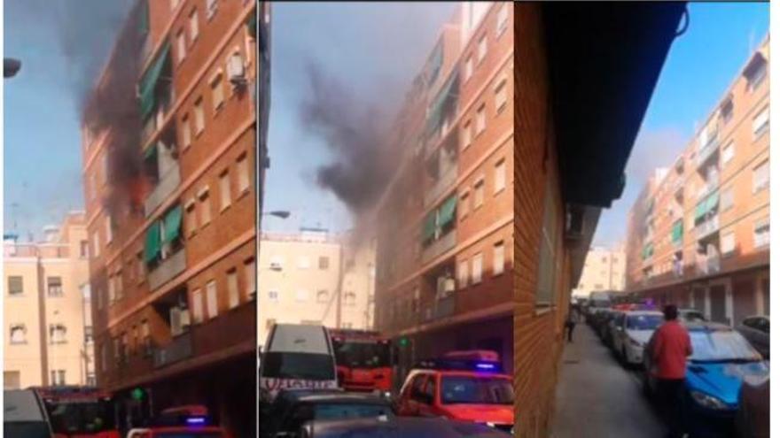 Incendio en una vivienda de Manises