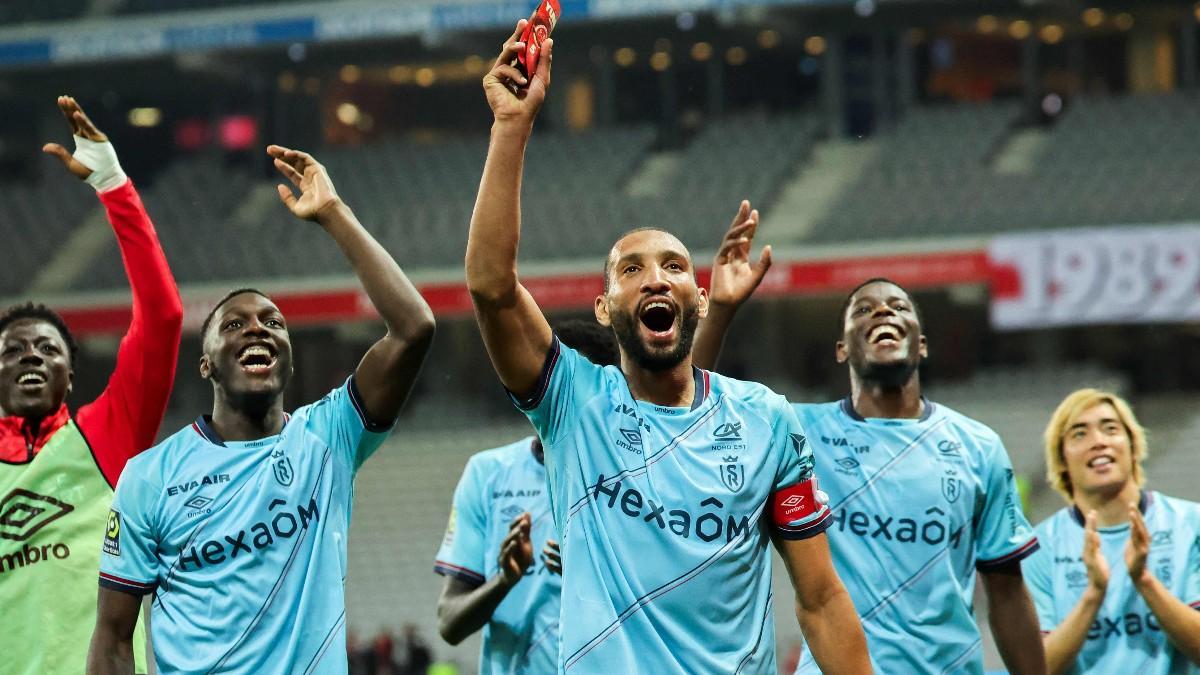 Los jugadores del Reims celebran su triunfo ante el Lille