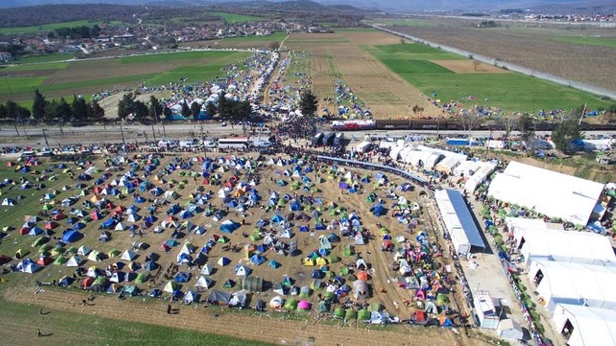 Campo de refugiados de Idomeni, en la frontera entre Grecia y Macedonia.