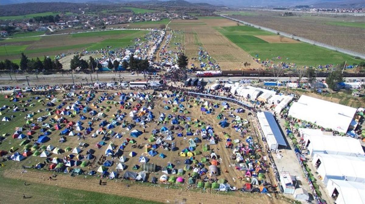 Campo de refugiados de Idomeni, en la frontera entre Grecia y Macedonia.