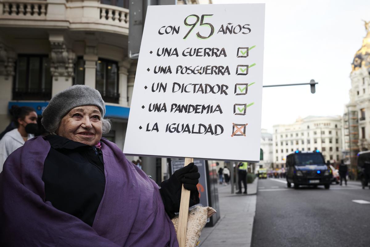 Imagen de la manifestación del 8M por las calles de Madrid.