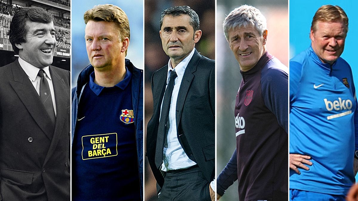 Venables, Van Gaal, Valverde, Setién y Koeman.