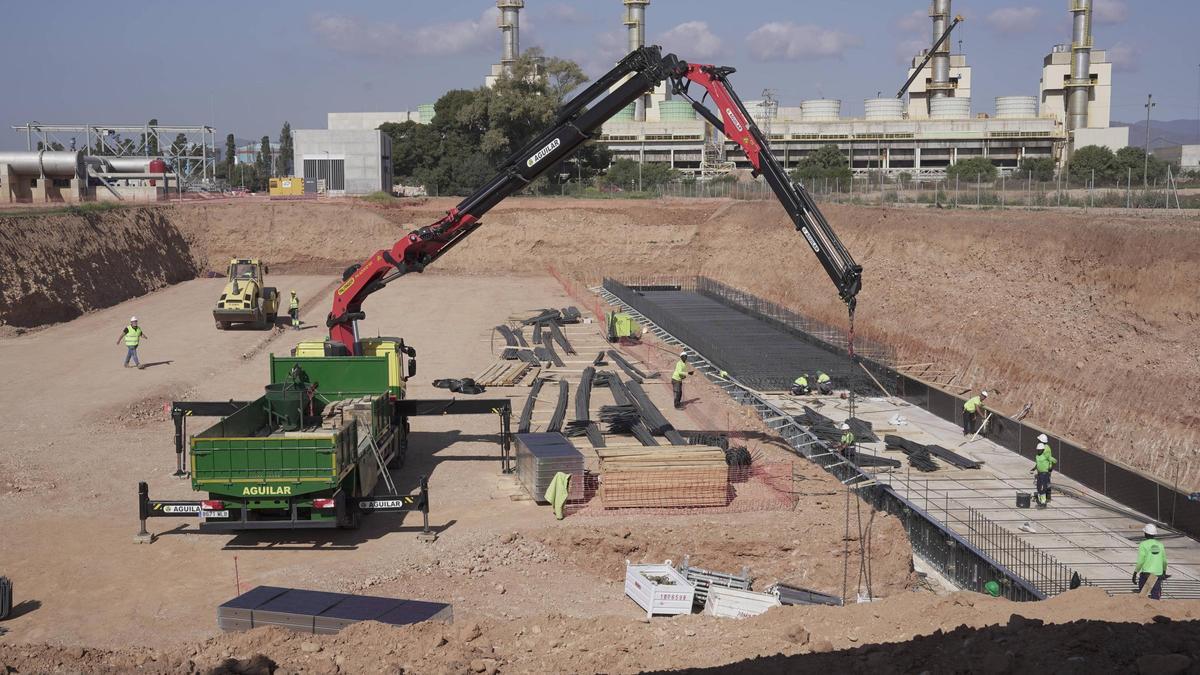 Inicio de las obras de la depuradora en abril de 2024.