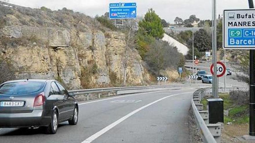 Un dels pòrtics d&#039;entrada a l&#039;autopista, al Pont de Vilomara