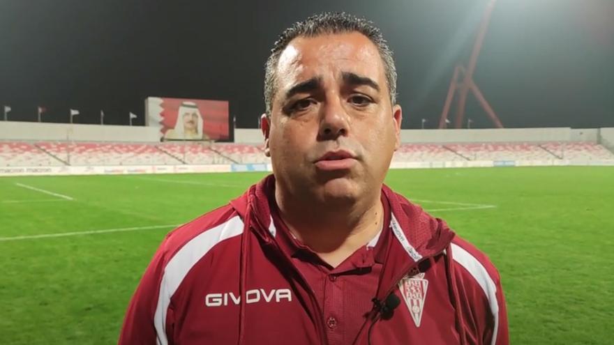 Germán Crespo, tras el partido del Córdoba CF en el Estadio Nacional de Baréin.