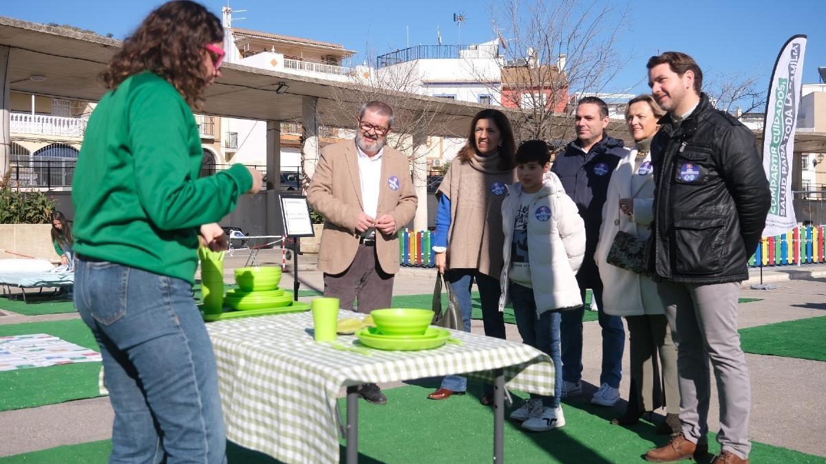 Fernando Priego, María Jesús Botella, Pedro M. Castro y Rosi Lama, en los actos de la 'Caravana por la Corresponsabilidad en Cuidados de Salud’