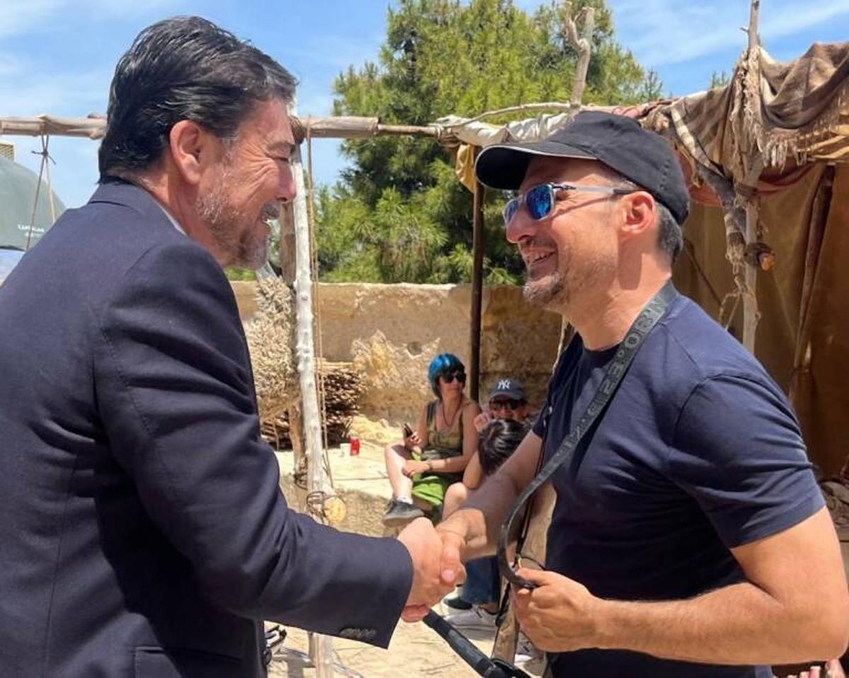 Luis Barcala y Alejandro Amenábar, en el castillo de Santa Bárbara de Alicante