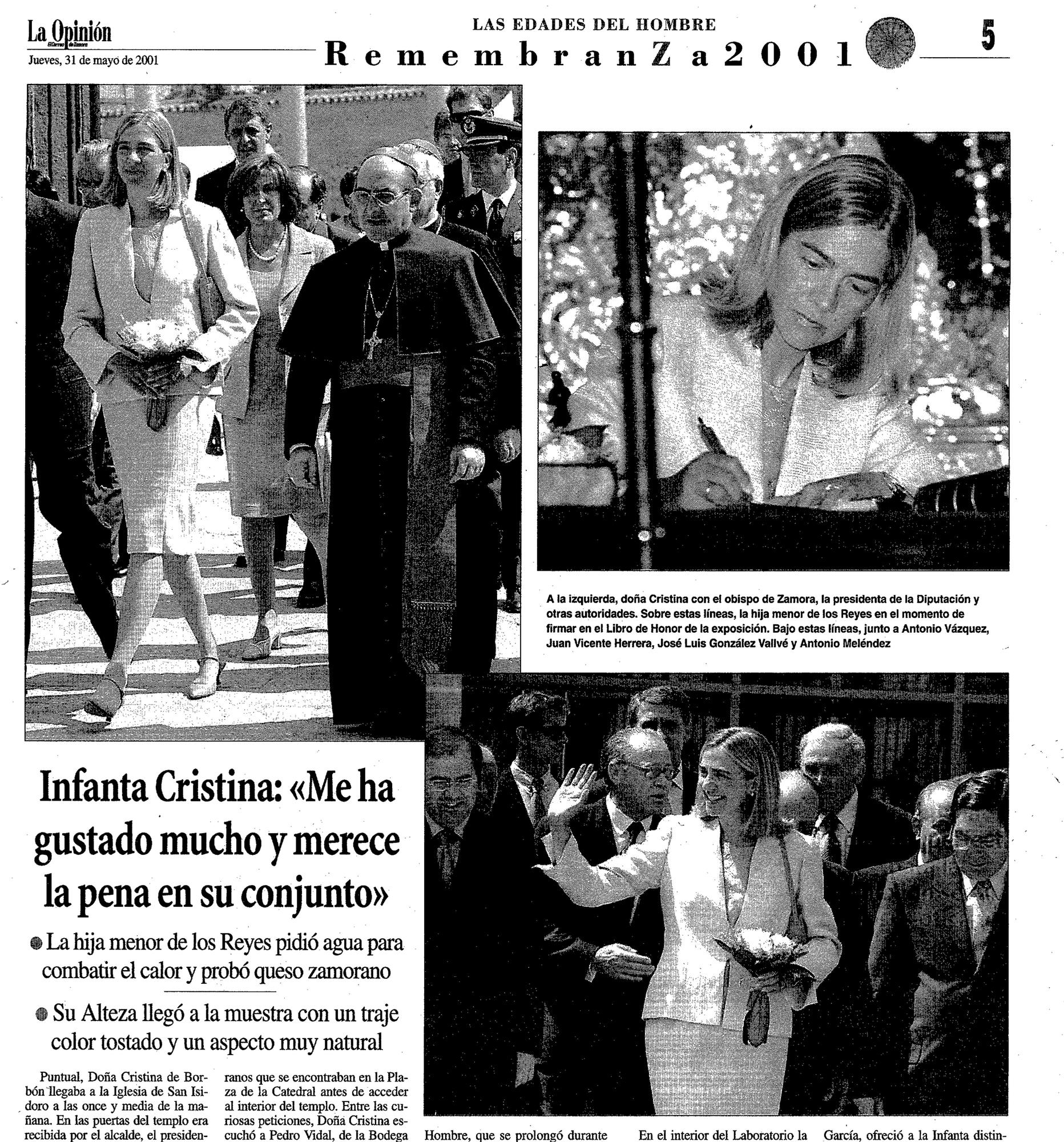 La infanta Cristina en Las Edades del Hombre de Zamora.