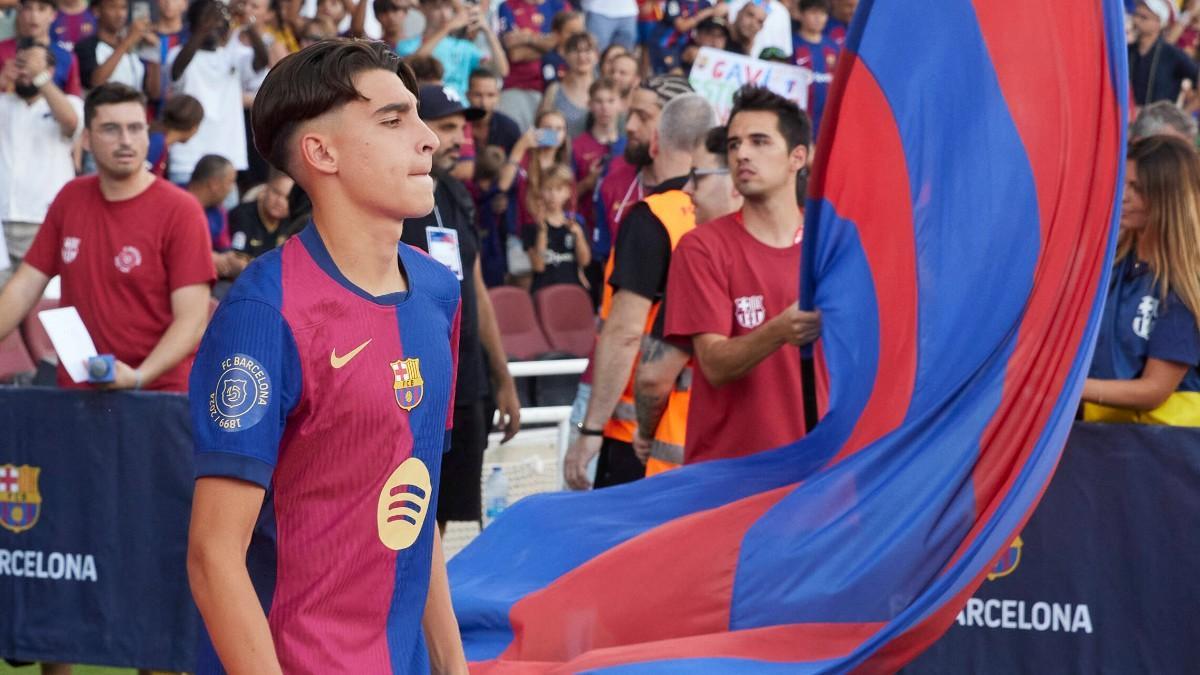 Toni Fernández en la presentación del Barça en el Gamper