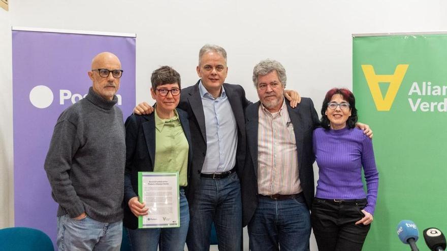 Podemos y Alianza Verde acuerdan concurrir unidos a las elecciones autonómicas y municipales en la Comunitat Valenciana
