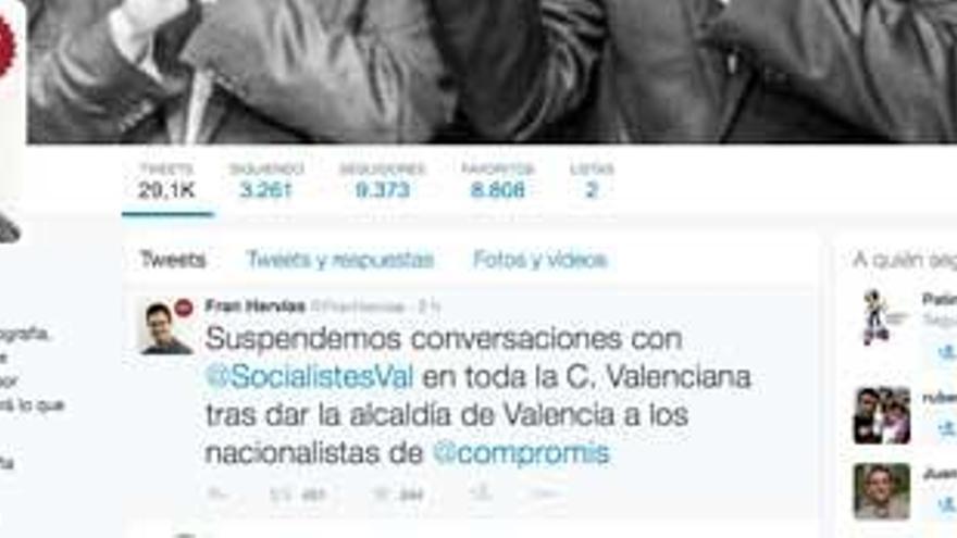 Ciudadanos suspende conversaciones con el PSPV en toda la Comunidad Valenciana tras pactar la Alcaldía de Valencia