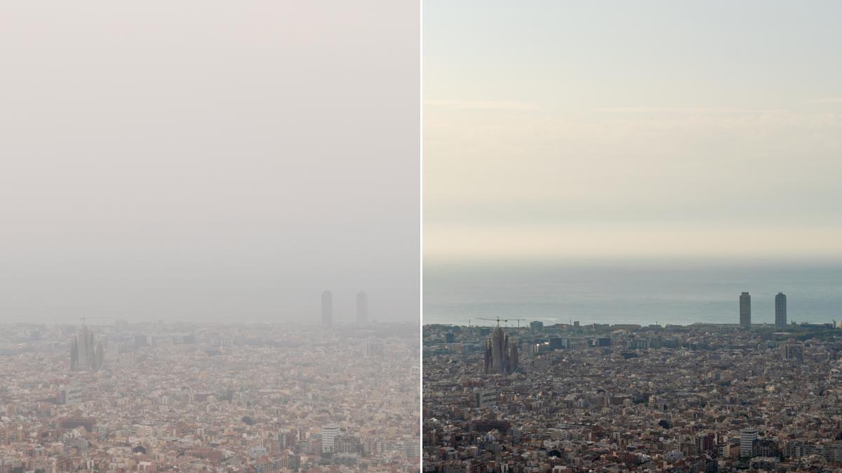 Barcelona, con y sin polvo en suspensión, el miércoles 21 de junio y el jueves 22 de junio