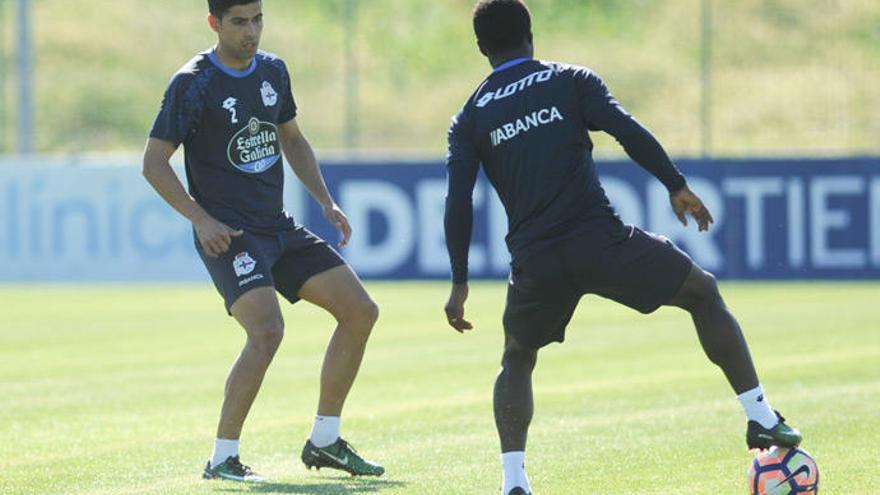 Juanfran, en el entrenamiento de este miércoles.