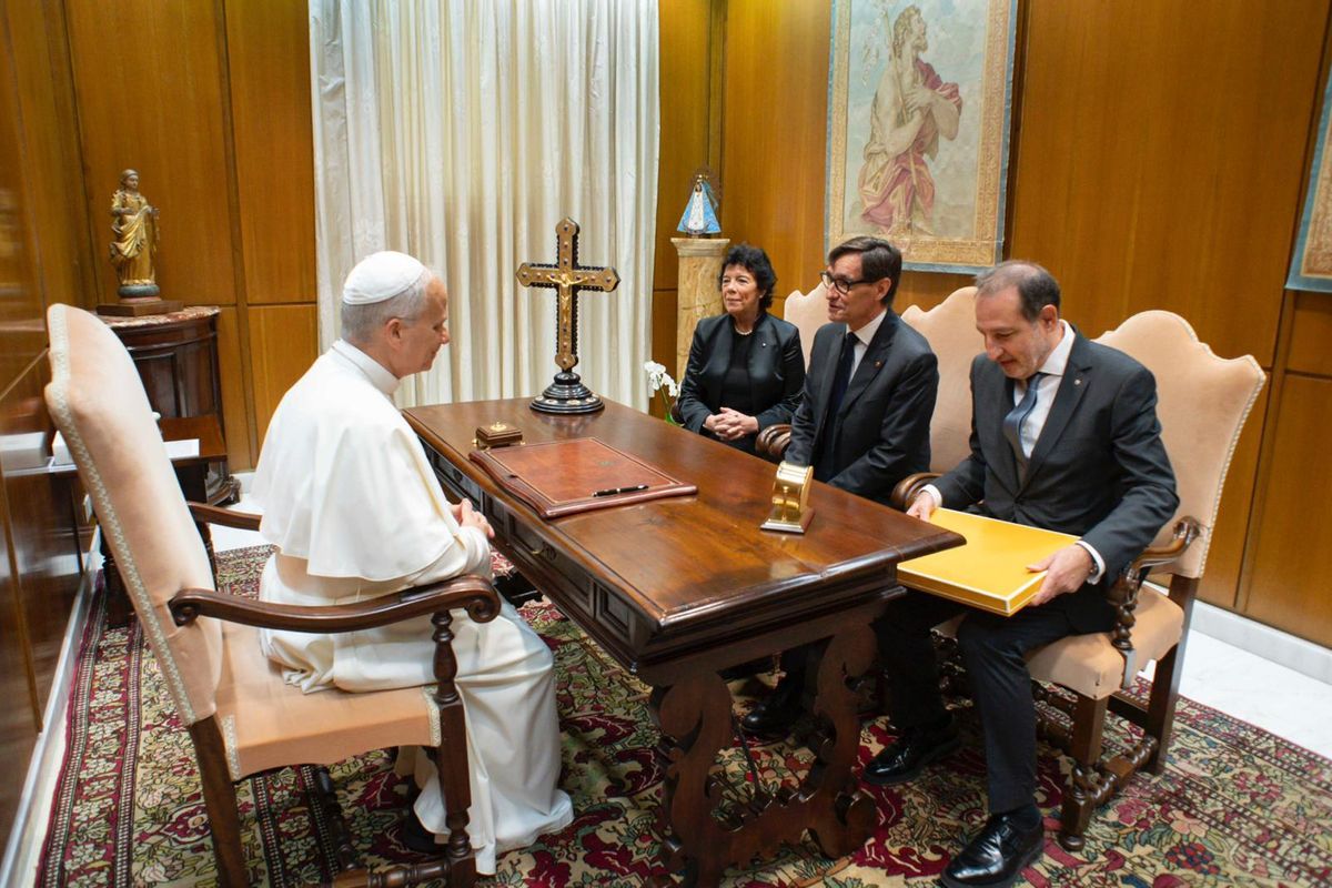 Salvador Illa se reúne con el papa León XIV en el Vaticano
