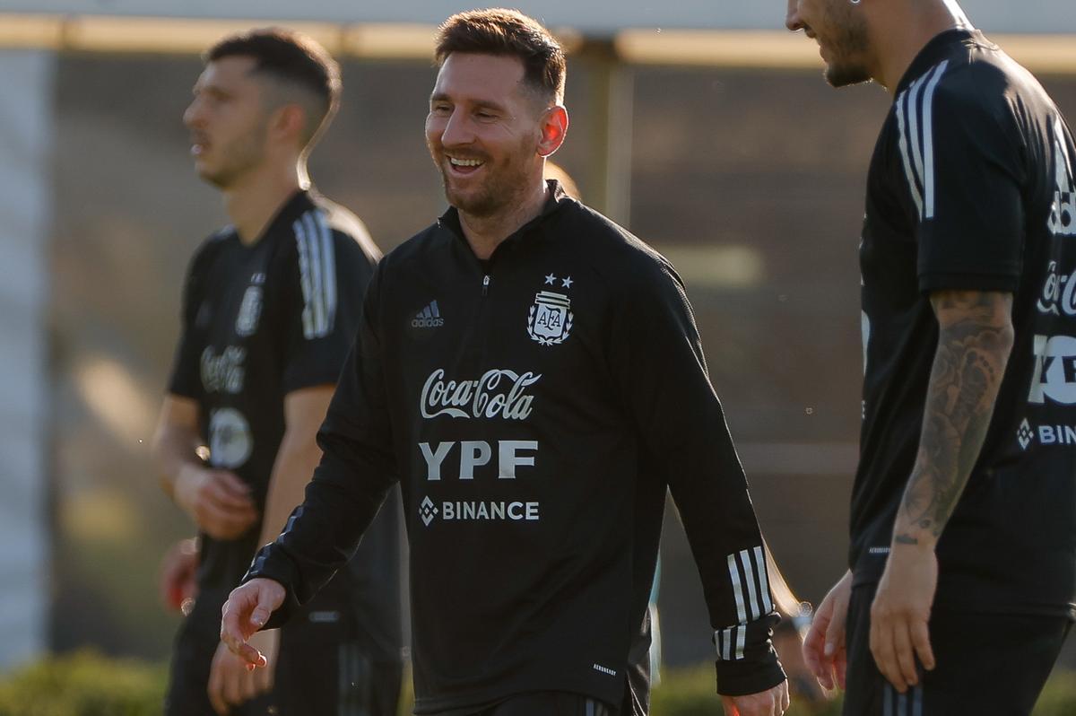 Messi, durante un entrenamiento con la selección argentina.