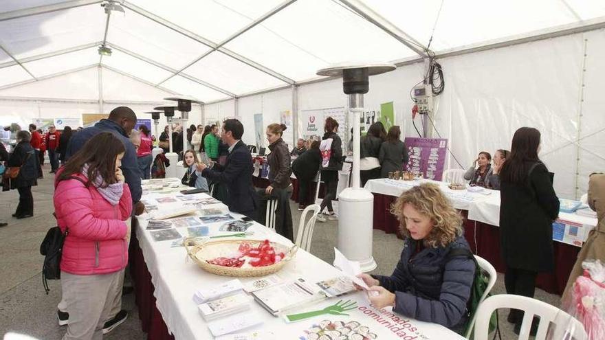 Feria del Voluntariado en la praza Maior de Ourense. // J. Regal