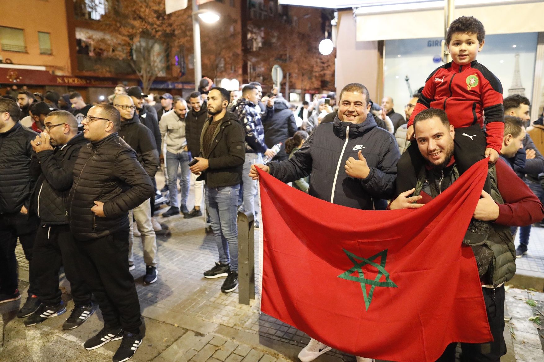 Celebració dels aficionats del Marroc a Salt