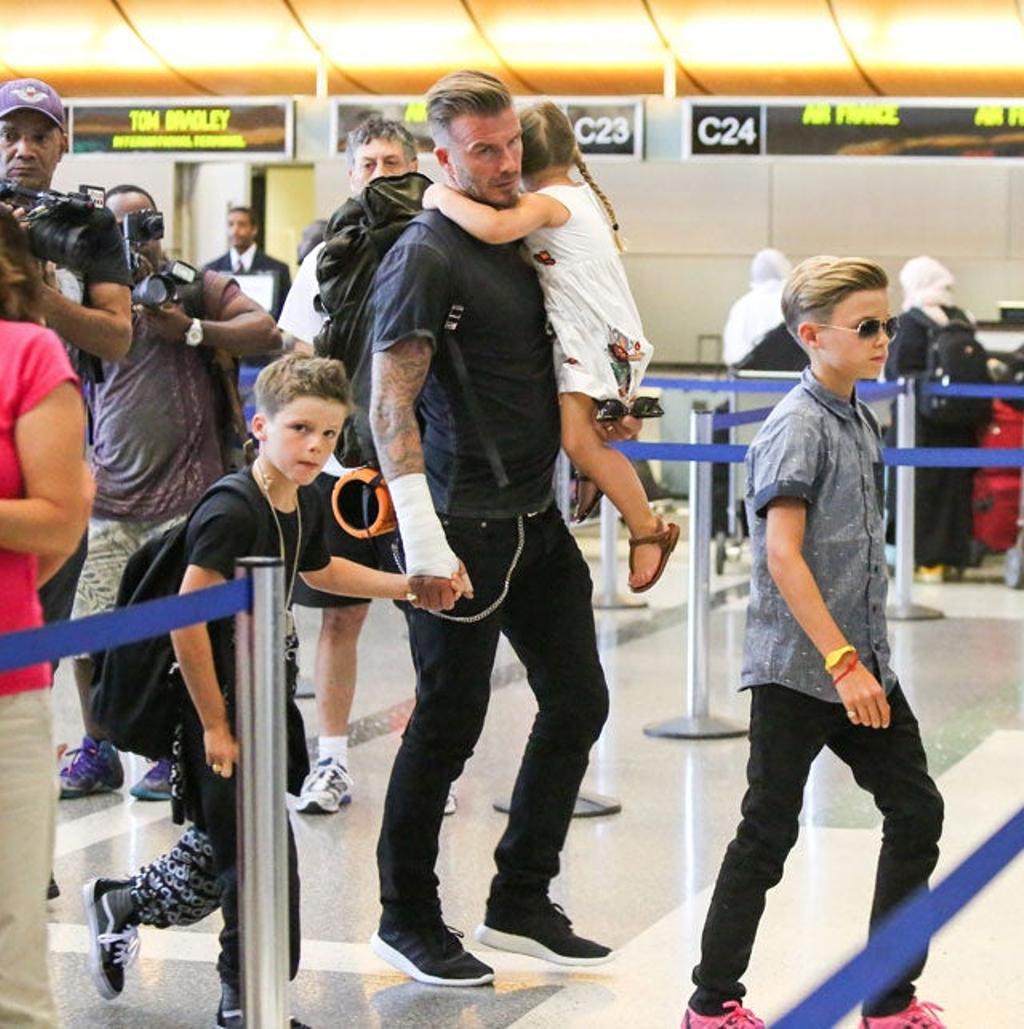 David Beckham y sus hijos