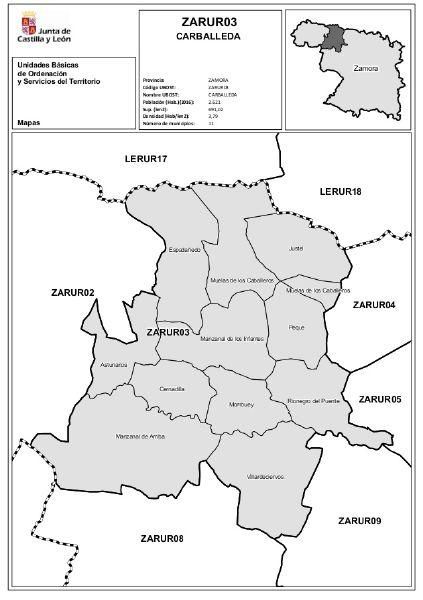 Mapa de las ubost en Zamora