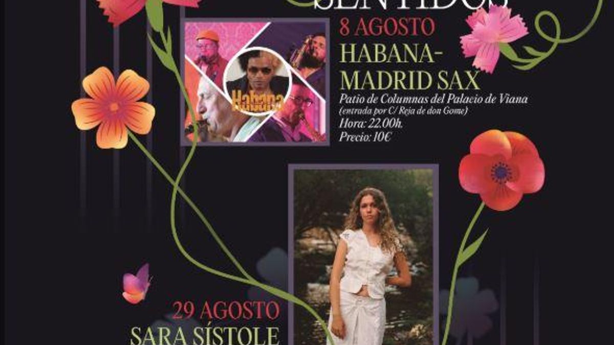 Cartel con los artistas de los conciertos en el Palacio de Viana
