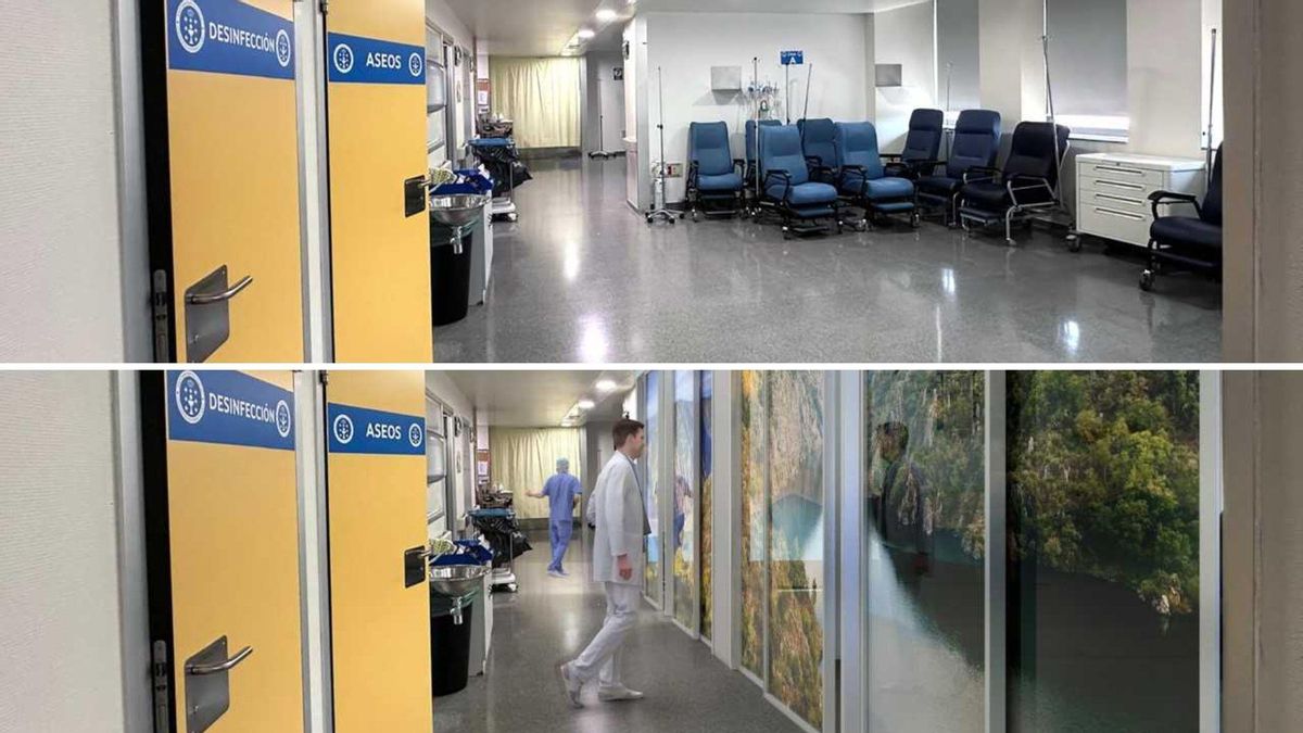 Estado previo e infografía de cómo quedará la zona para el paritorio.