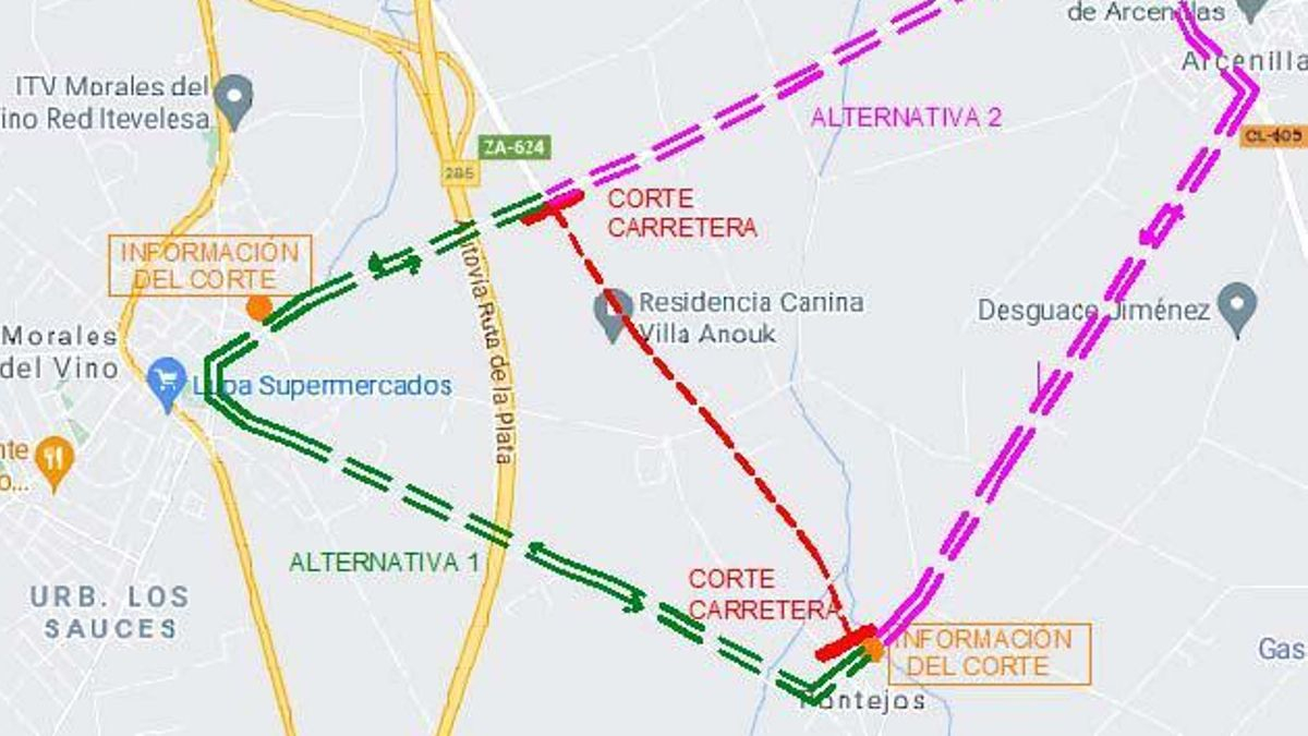 Plano del corte de carretera