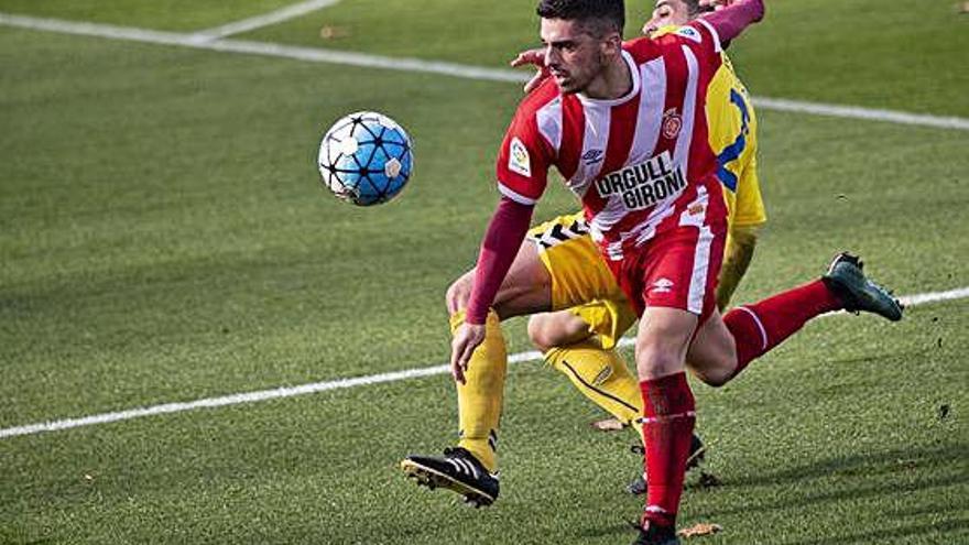 Una acció d&#039;un partit entre el Girona C i el Palamós d&#039;aquesta temporada.