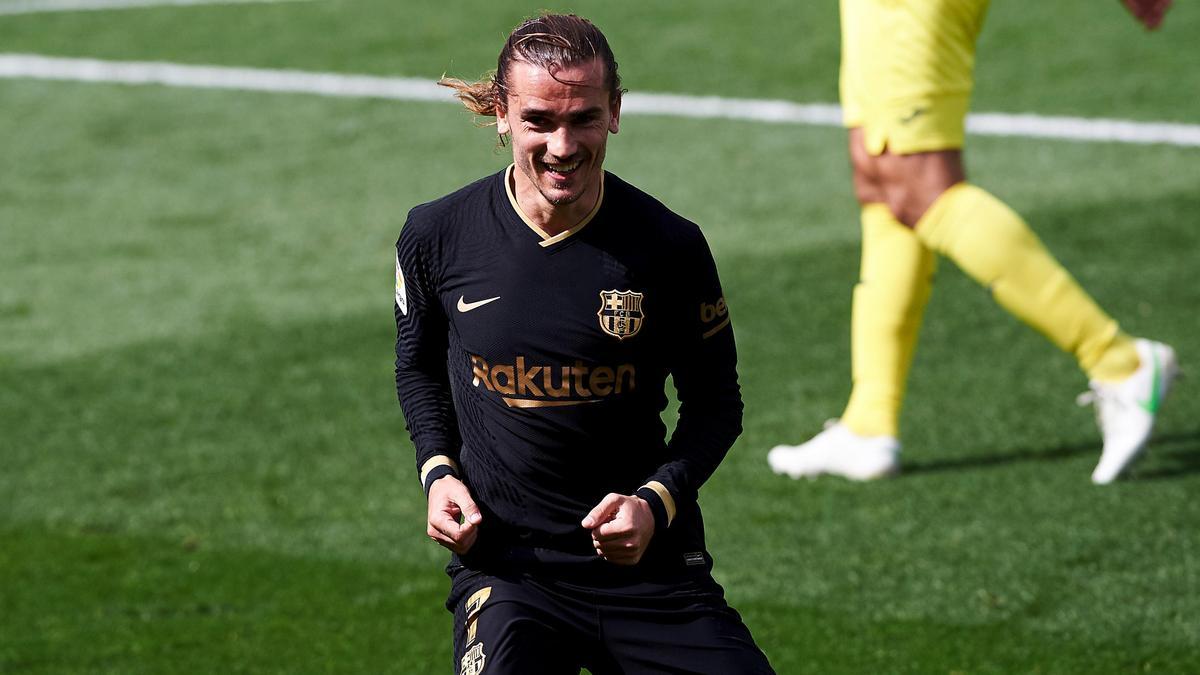 Antoine Griezmann celebra su primer gol ante el Villarreal.