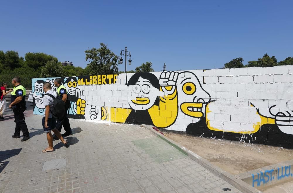 Borran el mural en favor de los condenados por Alsasua