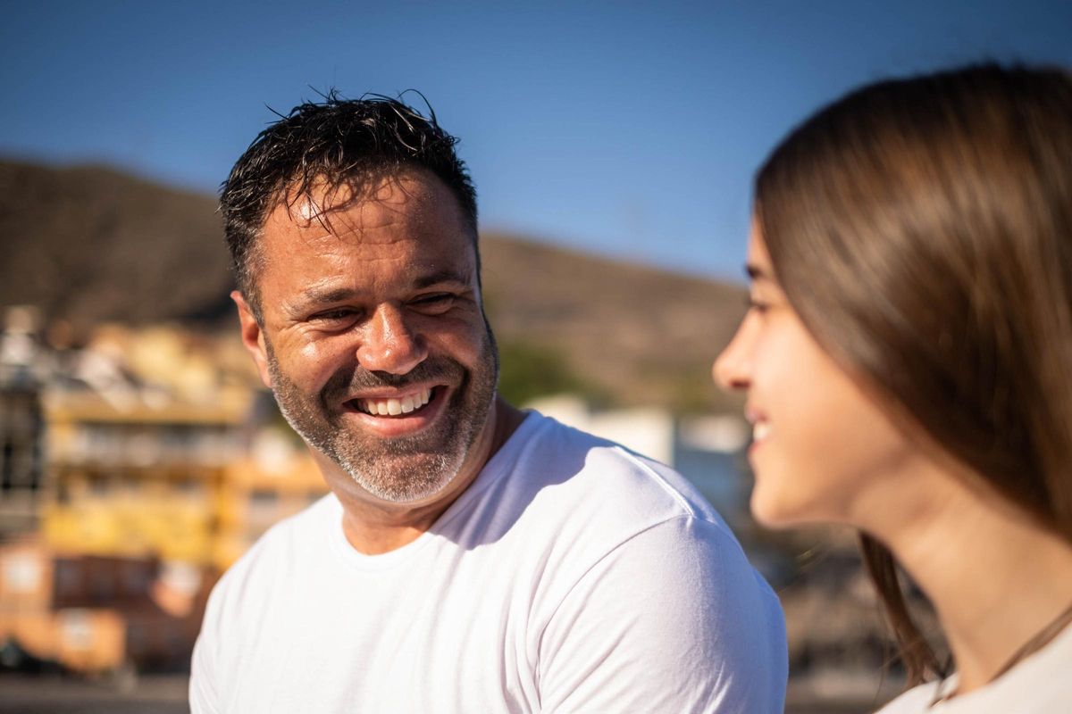 José Luis Conde y su hija Leire González.