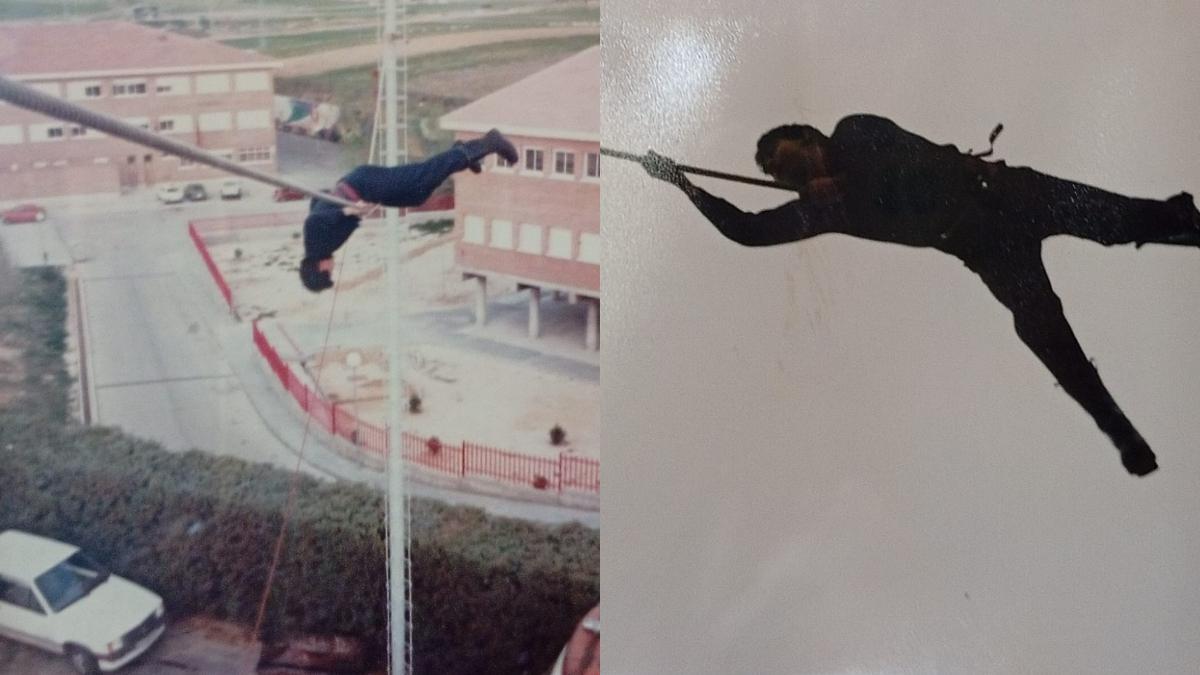 Imagen de Sebastián Mora en sus inicios como bombero, tras su incorporación al Parque de Parla en 1987.