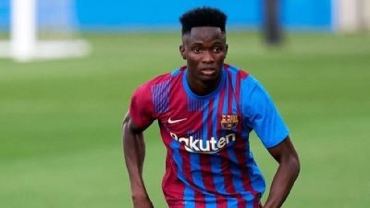 N'Diaye con la camiseta del Barça