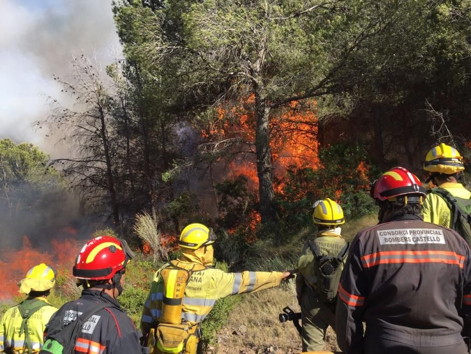 Un incendio amenaza la Calderona en Gátova