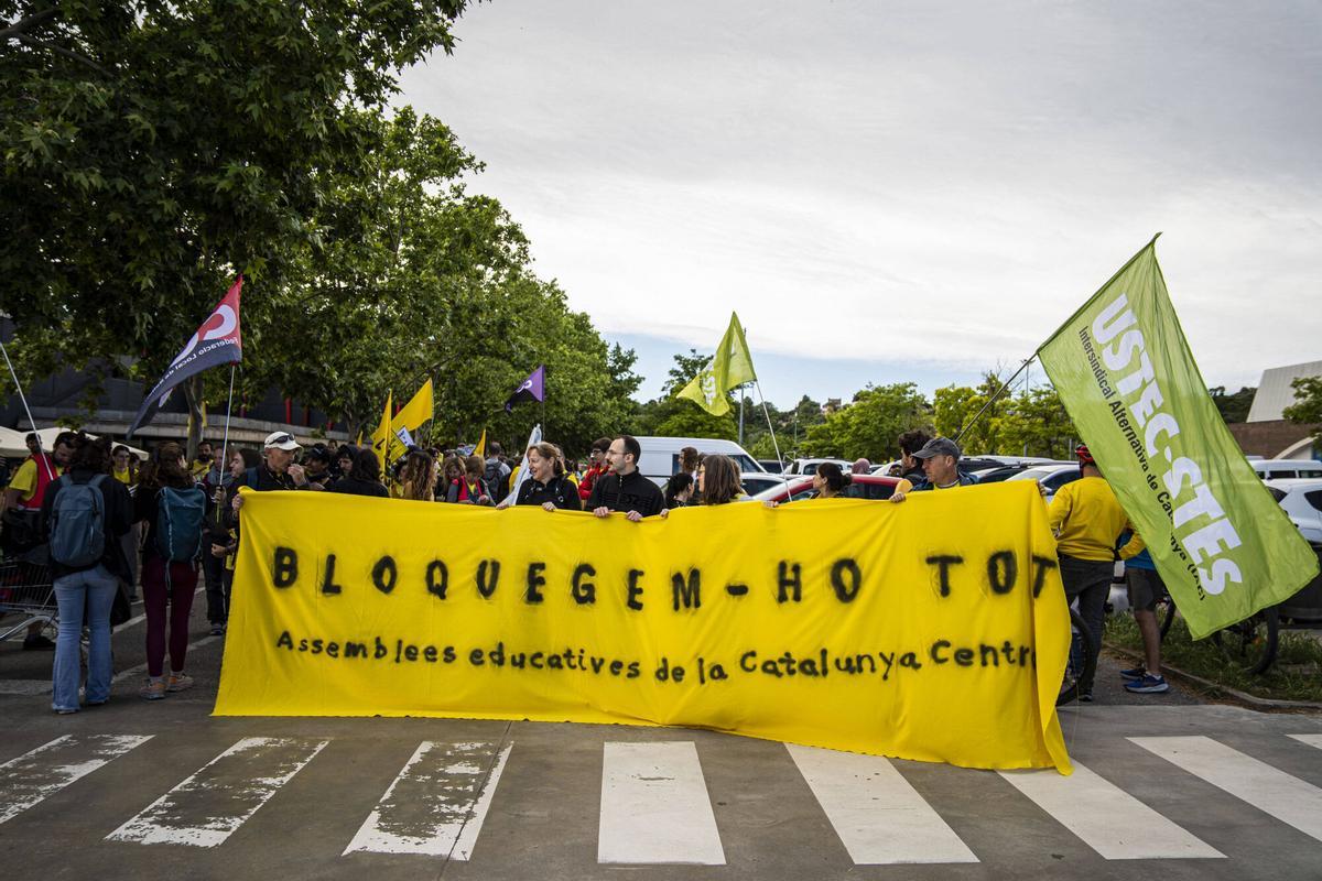 Les fots de la jornada de vaga dels docents a la Catalunya central aquest dijous