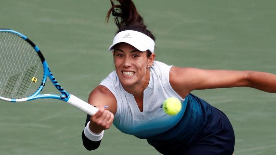 GarbiÃ±e Muguruza durante el partido.