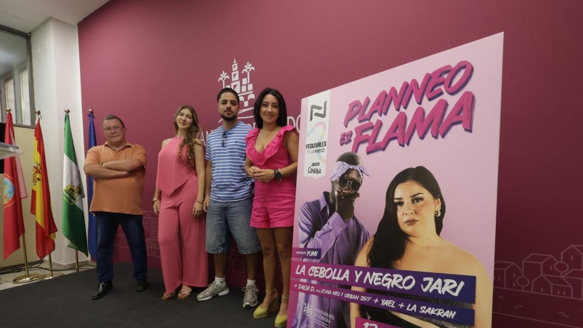 Presentación del festival 'Planneo es flama' que tendrá lugar el 17 de julio en la plaza de la Juventud.