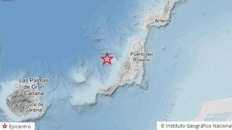 Registran un terremoto de magnitud 2,5 al oeste de Fuerteventura sentido por la población