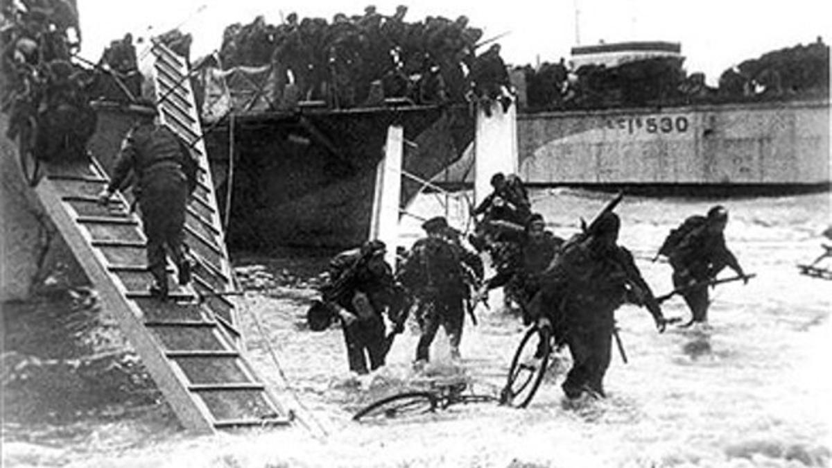 Desembarco de tropas canadieneses en Francia en la Segunda Guerra Mundial.