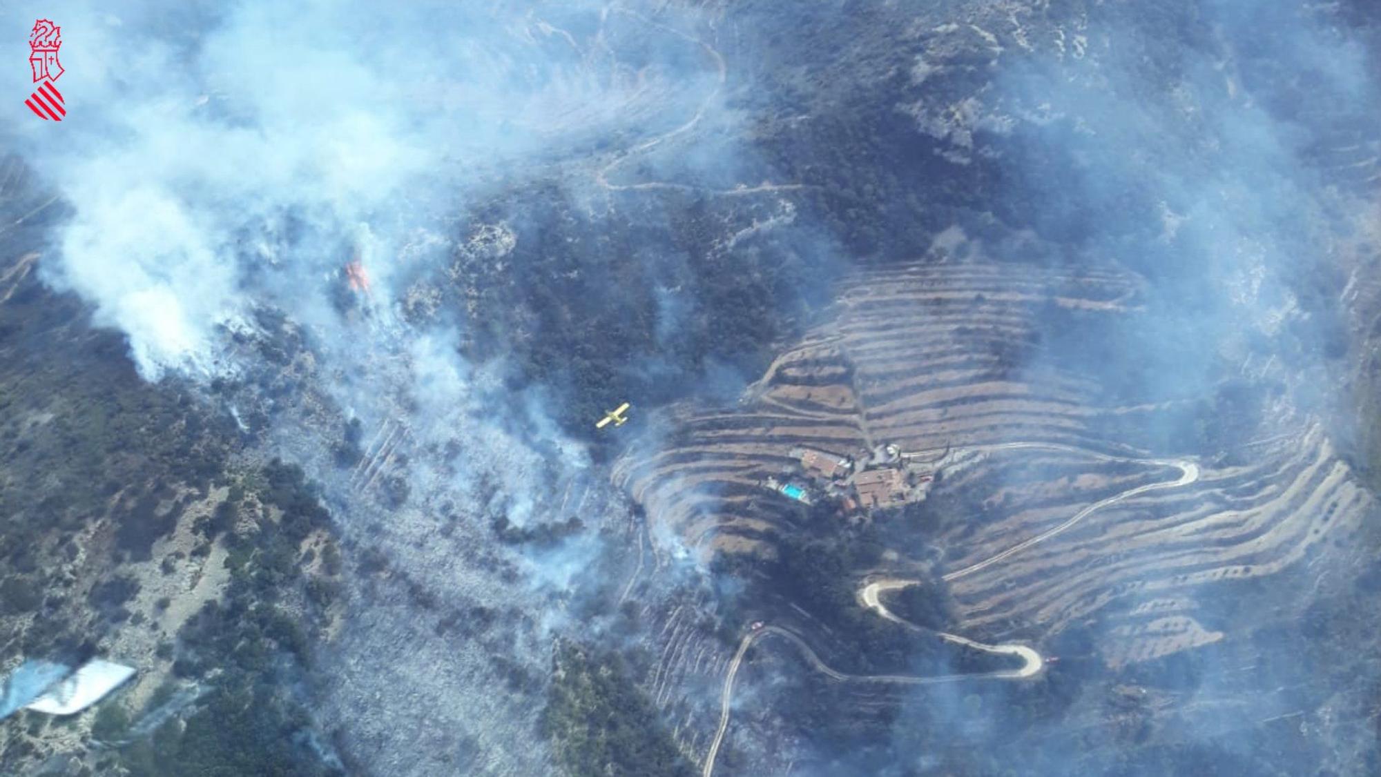 Imágenes aéreas de la zona afectada por el incendio