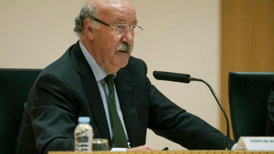 Del Bosque durante una conferencia a principios de diciembre