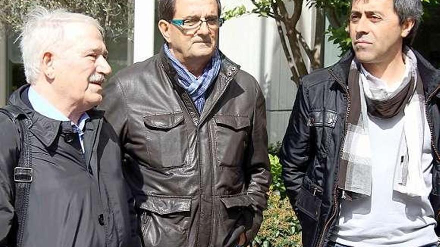 Fernández Villa, Víctor Fernández y José Barriada, del SOMA-FITAG-UGT.
