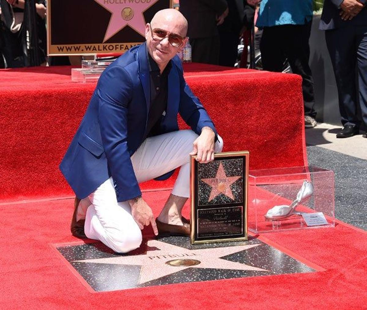 Pitbull ya tiene su estrella en el Paseo de la Fama de Hollywood