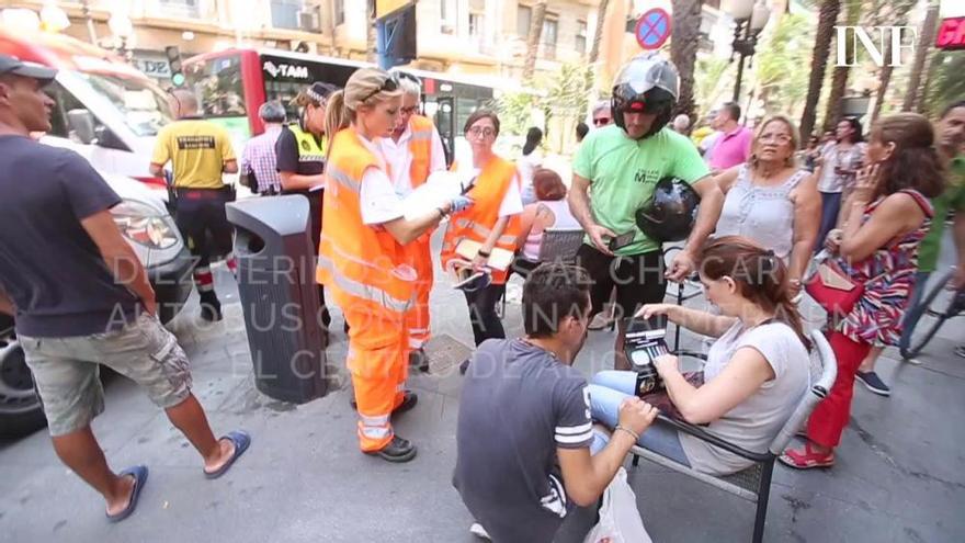 Diez heridos leves al chocar un autobús contra una palmera en el centro de Alicante
