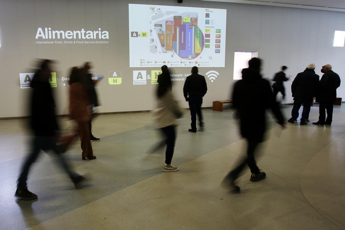 Ambiente en la Feria Alimentaria en la Fira-2 de L'Hospitalet en 2022. Imagen de la entrada al recinto