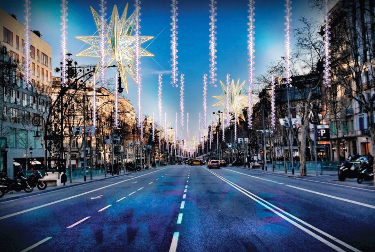 FOTOS | Així seran els nous llums de Nadal del passeig de Gràcia