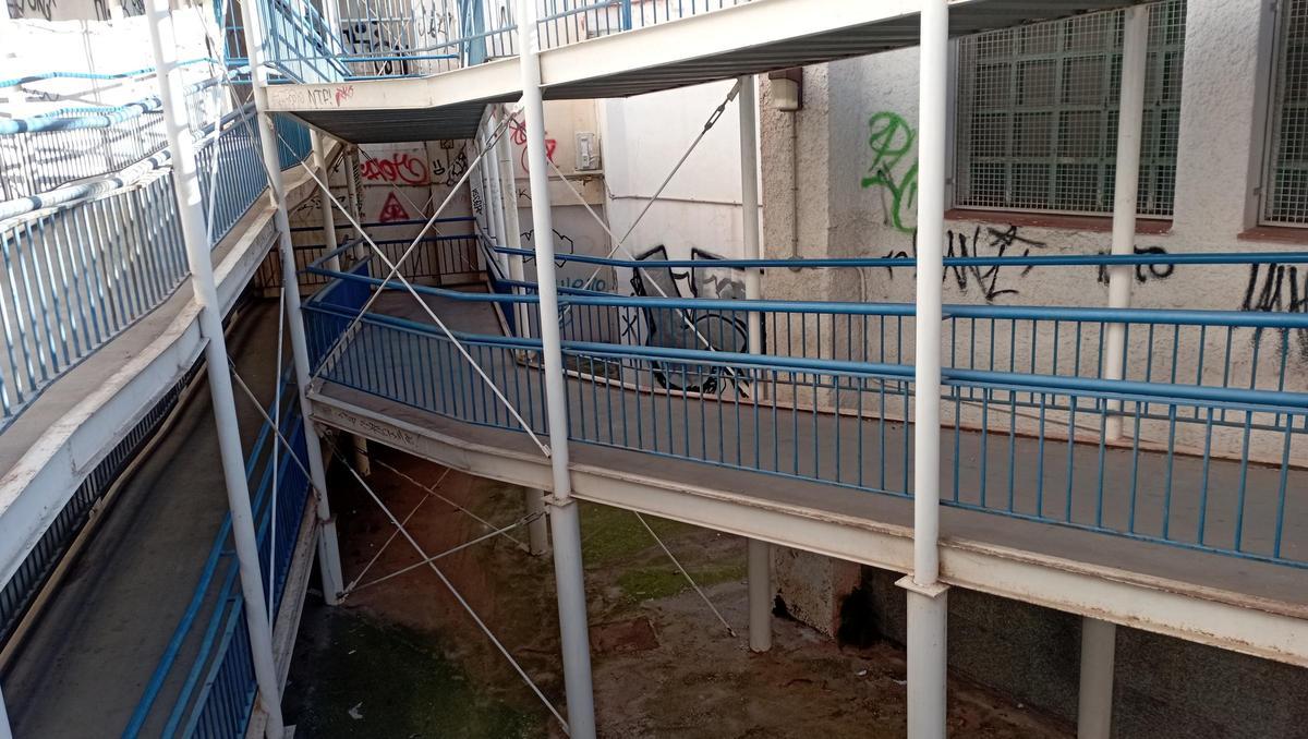 Una vista de la rampa metálica de calle natalia, el mes pasado.