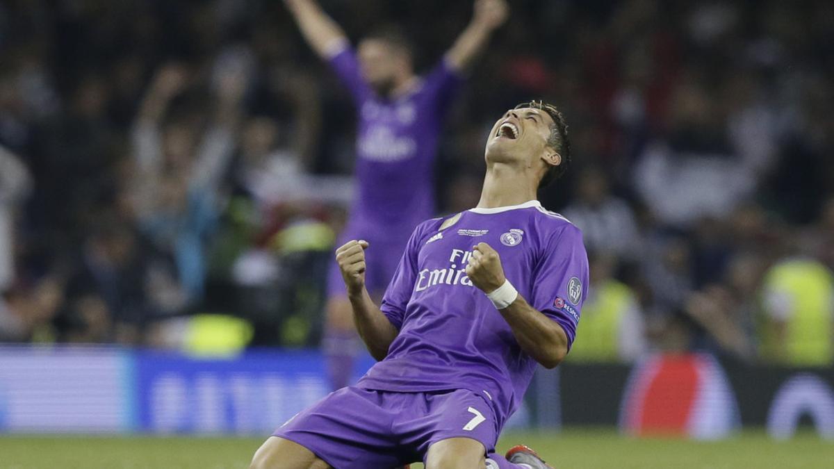 Cristiano Ronaldo celebra el triunfo nada más terminar el partido