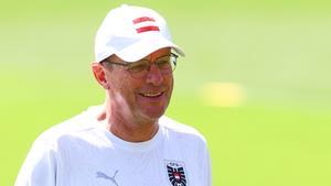 Ralf Rangnick, durante un entrenamiento de Austria